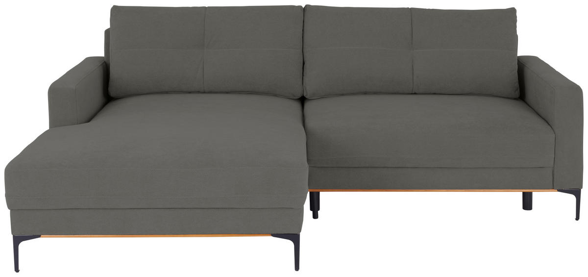 ECKSOFA Dunkelgrau  - Dunkelgrau/Schwarz, MODERN, Textil/Metall (162/238cm) - Ondega