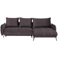 ECKSOFA  in Flachgewebe Graphitfarben  273/180 cm  - Schwarz/Graphitfarben, Design, Textil/Metall (273/180cm) - Hom`in