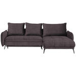ECKSOFA  in Flachgewebe Graphitfarben  273/180 cm  - Schwarz/Graphitfarben, Design, Textil/Metall (273/180cm) - Hom`in