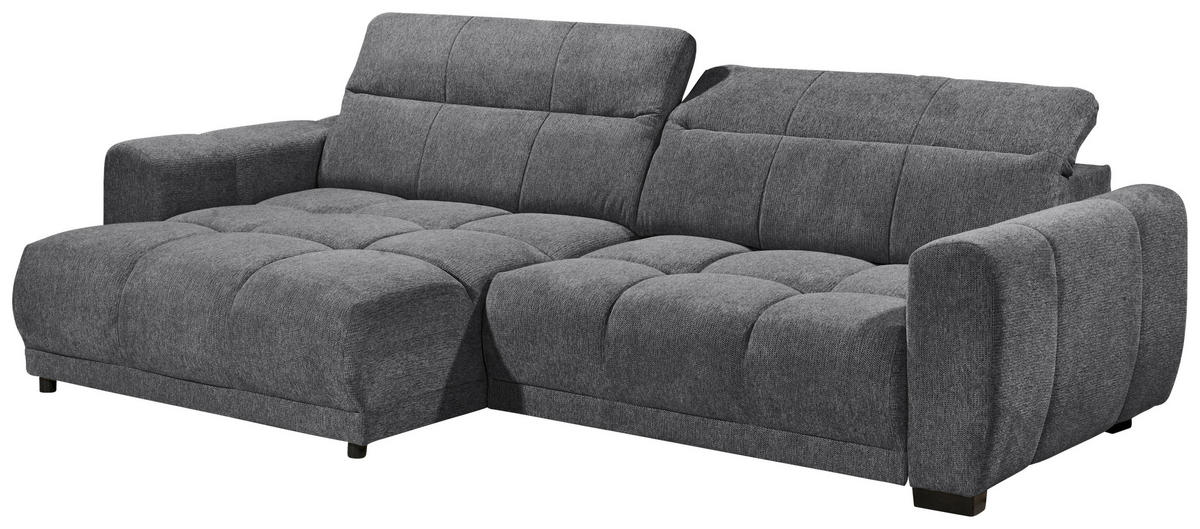 ECKSOFA HUNTER Anthrazit Mikrofaser  - Anthrazit/Schwarz, Basics, Kunststoff/Textil (170/297cm) - Livetastic