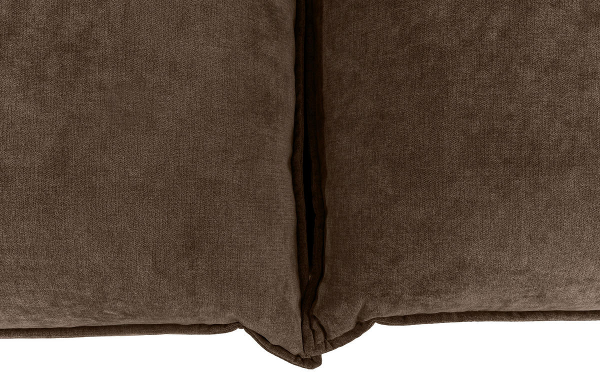 ECKSOFA SKYE Braun Flachgewebe  - Schwarz/Braun, Design, Textil/Metall (338/165cm) - Livetastic