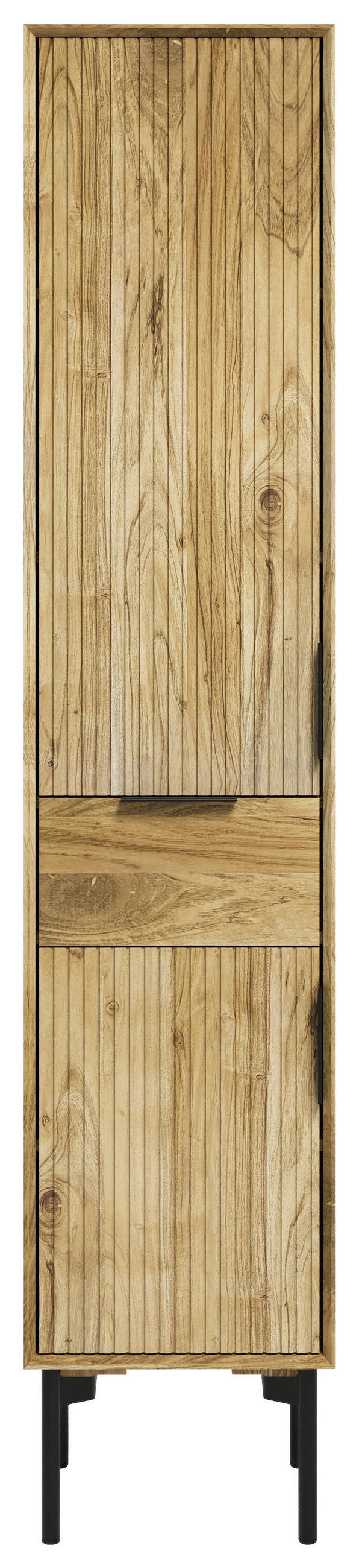 HOCHSCHRANK 41/200/42 cm  - Schwarz/Naturfarben, Natur, Holz/Metall (41/200/42cm) - Livetastic