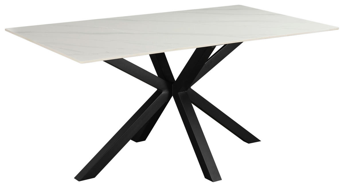JEDILNA MIZA, črna, bela  - črna/bela, Moderno, kovina/keramika (160/90/76cm) - MID.YOU