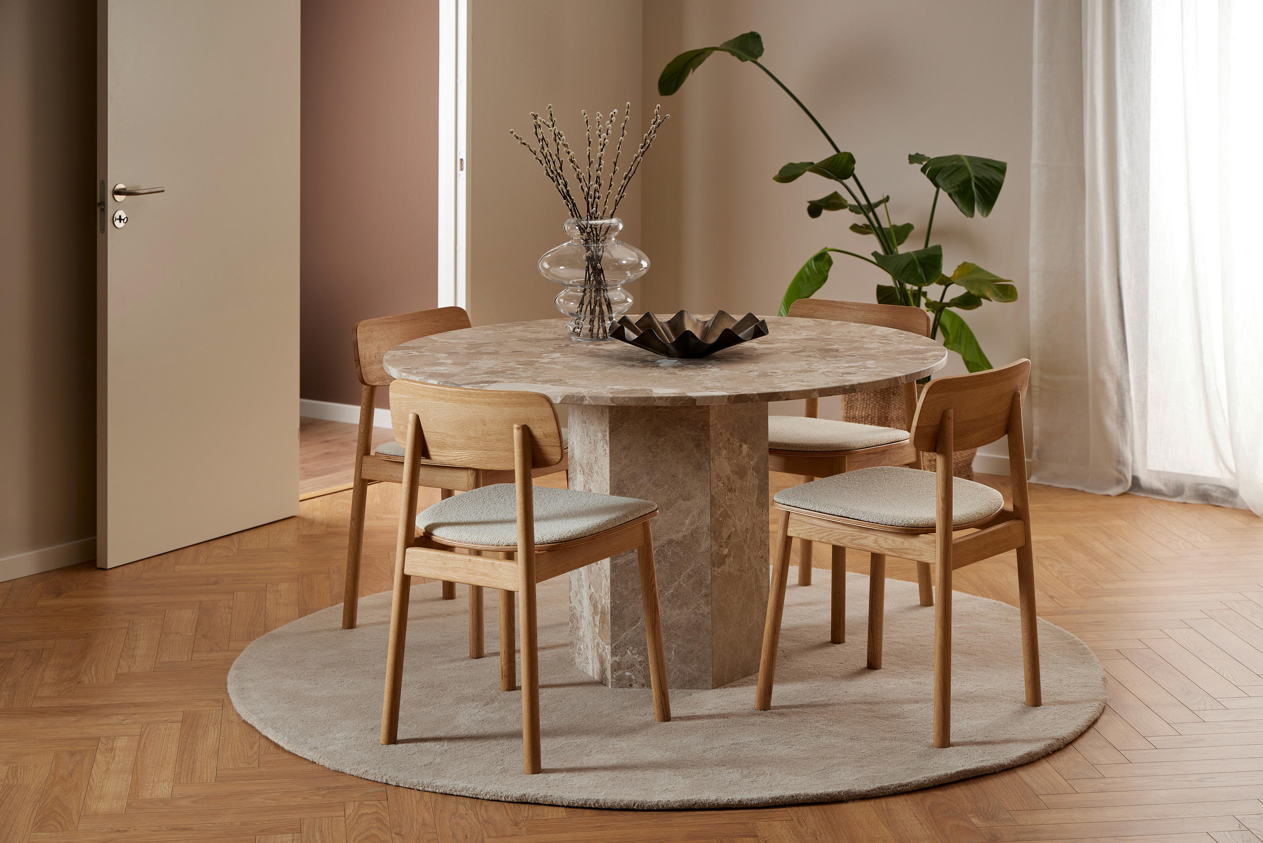 ESSTISCH in Stein 130/130/75 cm  - Beige/Braun, Design, Stein (130/130/75cm) - MID.YOU