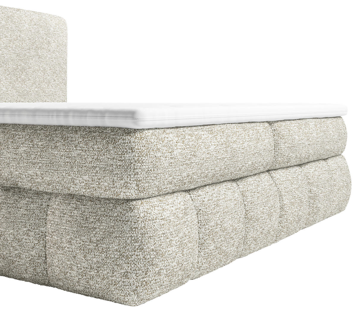 BOXBETT 140/200 cm,  in Naturfarben, Bettkasten, Topper, Matratzen, H3 = fest  - Schwarz/Naturfarben, KONVENTIONELL, Kunststoff/Textil (140/200cm) - Carryhome