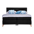 BOXSPRINGBETT 140/200 cm  in Schwarz  - Schwarz/Kupferfarben, KONVENTIONELL, Textil/Metall (140/200cm) - Esposa