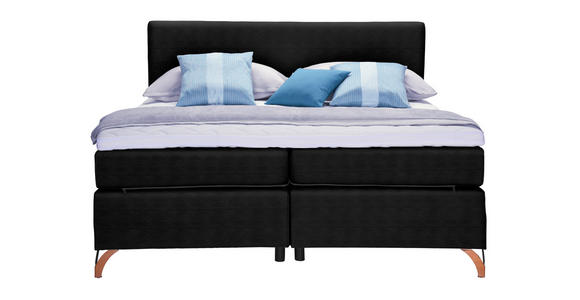 BOXSPRINGBETT 140/200 cm  in Schwarz  - Schwarz/Kupferfarben, KONVENTIONELL, Textil/Metall (140/200cm) - Esposa