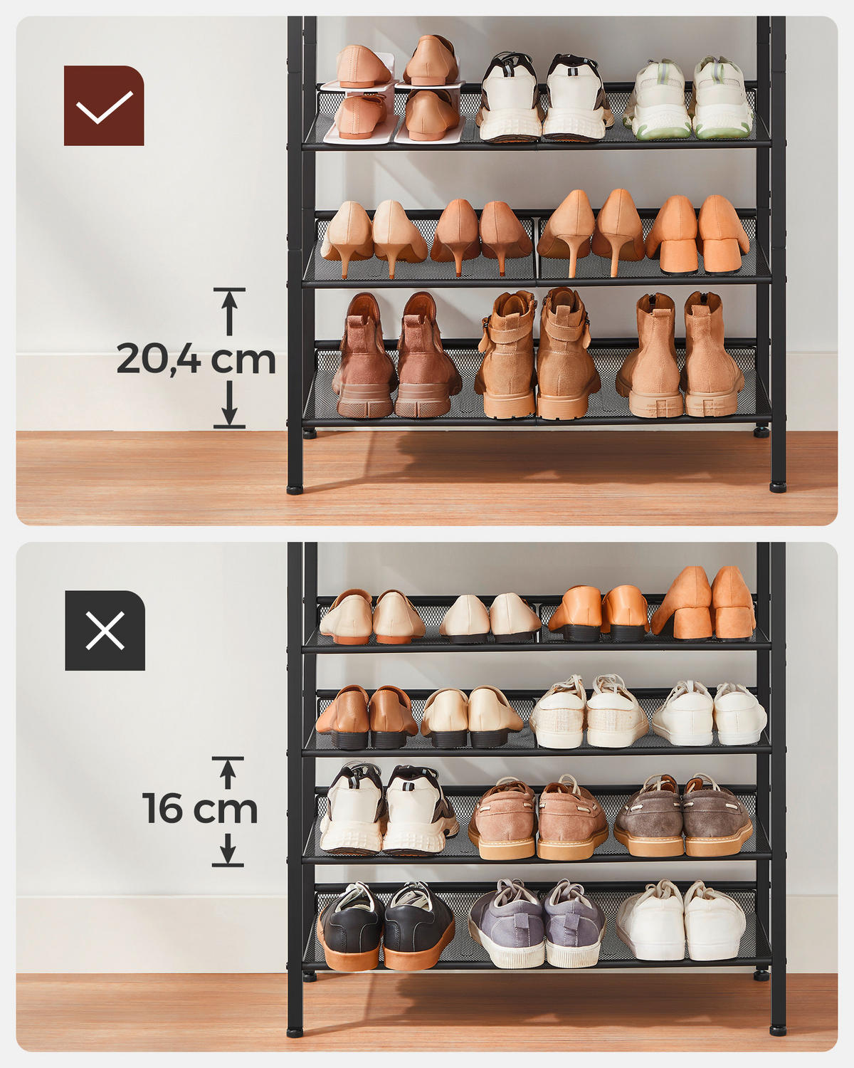 SCHUHREGAL Braun, Schwarz  - Schwarz/Braun, Trend, Holzwerkstoff/Metall (75/93/28cm) - Boxxx