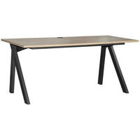 SCHREIBTISCH 180/80/75 cm  in Schwarz, Eichefarben  - Eichefarben/Schwarz, KONVENTIONELL, Holzwerkstoff/Metall (180/80/75cm) - Venda