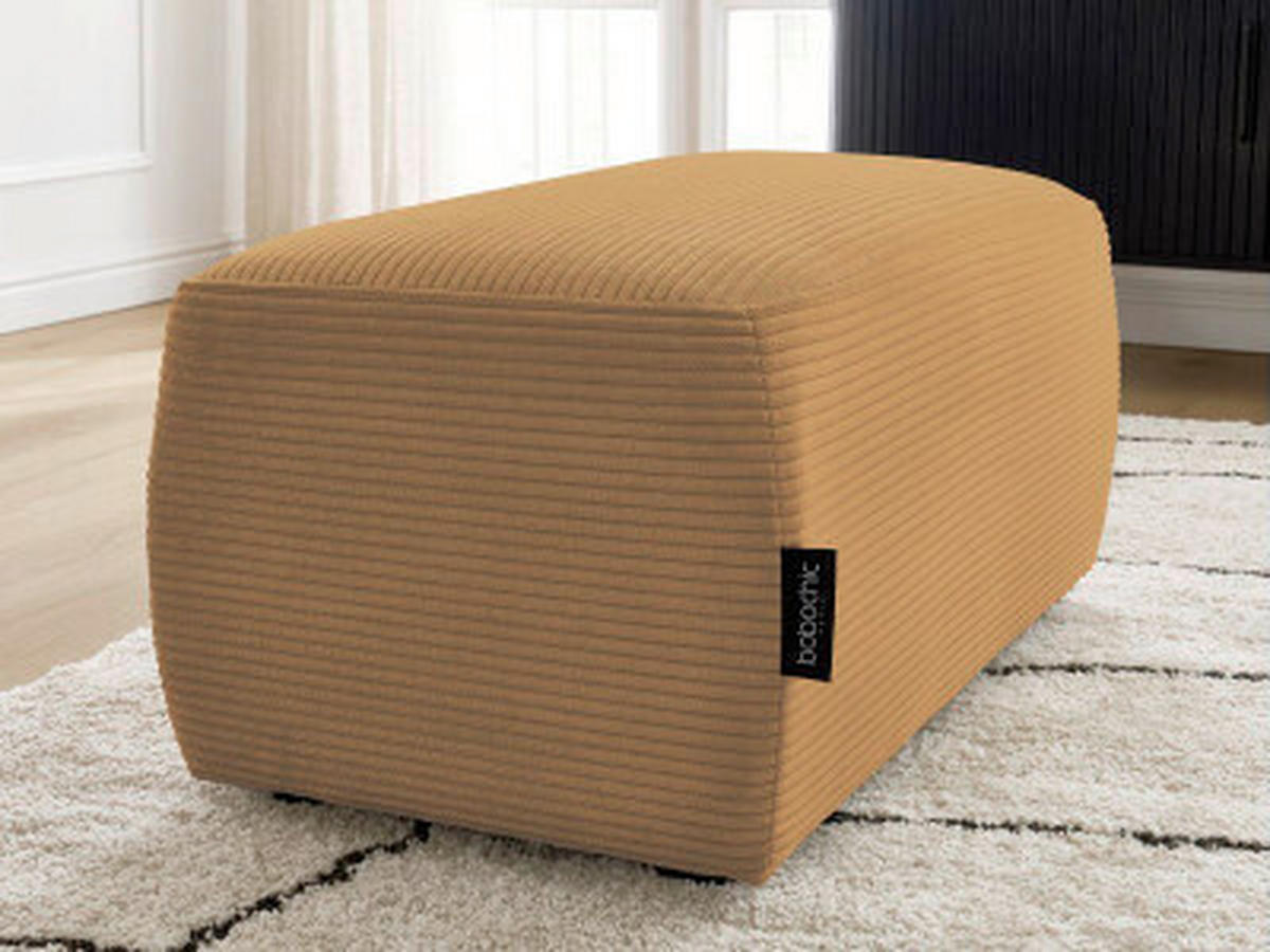 HOCKER ATILLA Cord Gelb  - Gelb/Schwarz, MODERN, Kunststoff/Textil (92/44/48cm)