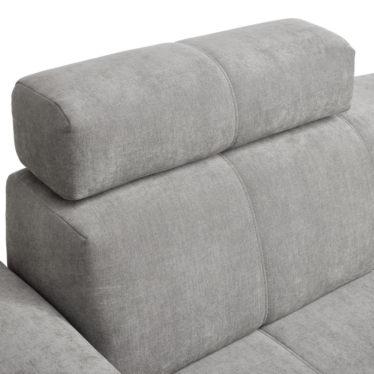 ECKSOFA in Chenille Grau  - Schwarz/Grau, Design, Textil/Metall (311/167cm) - Xora