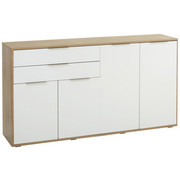 SIDEBOARD - Edelstahlfarben/Eichefarben, Design, Holzwerkstoff/Kunststoff (180/96/42cm) - Hom`in