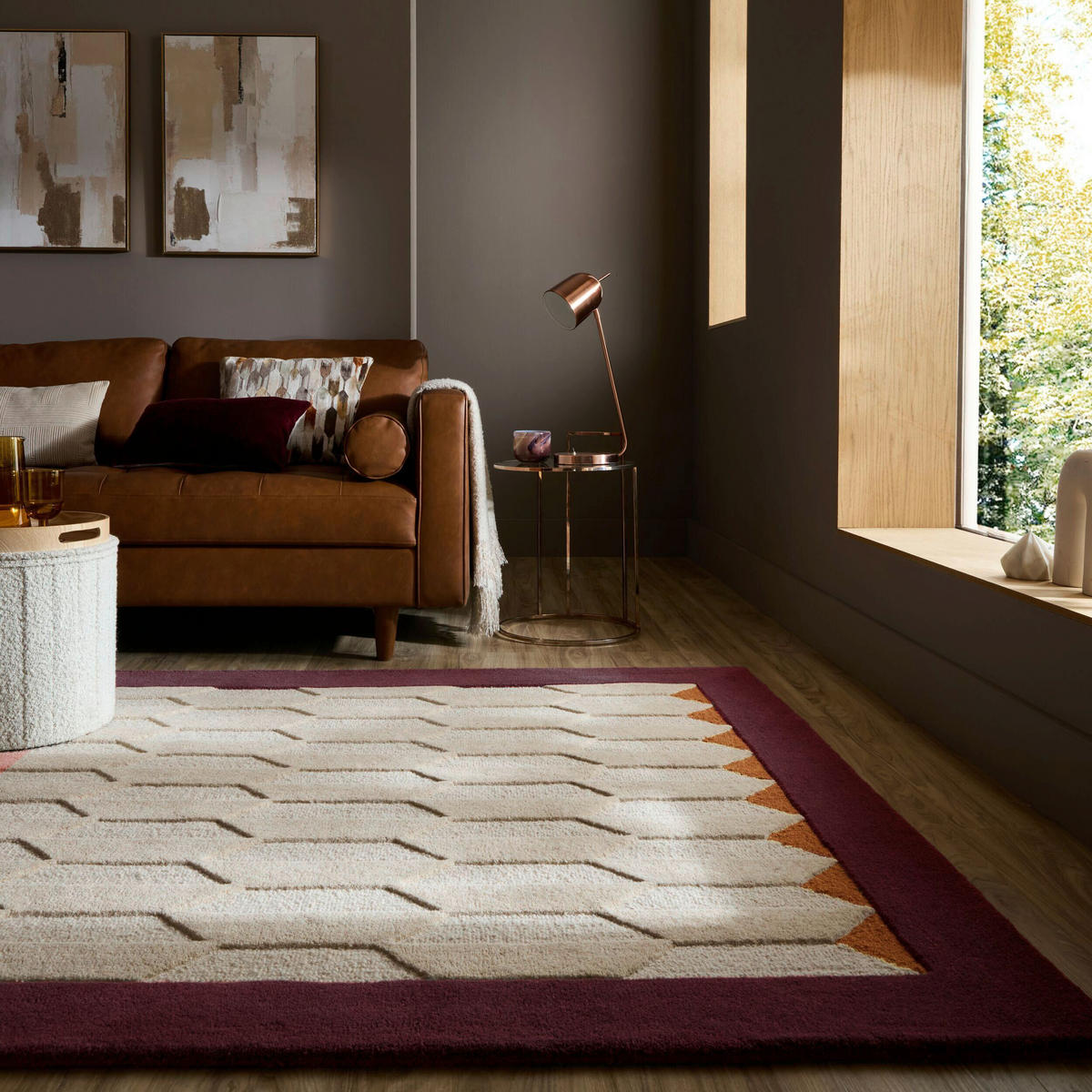WOLLTEPPICH 200/290 cm Apex Dunkelrot rechteckig  - Dunkelrot, Basics, Textil (200/290cm) - Flair Rugs