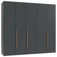 DREHTÜRENSCHRANK 5-türig Graphitfarben, Eiche Artisan  - Graphitfarben/Eiche Artisan, MODERN, Holzwerkstoff/Kunststoff (225/208/58cm) - Chameo