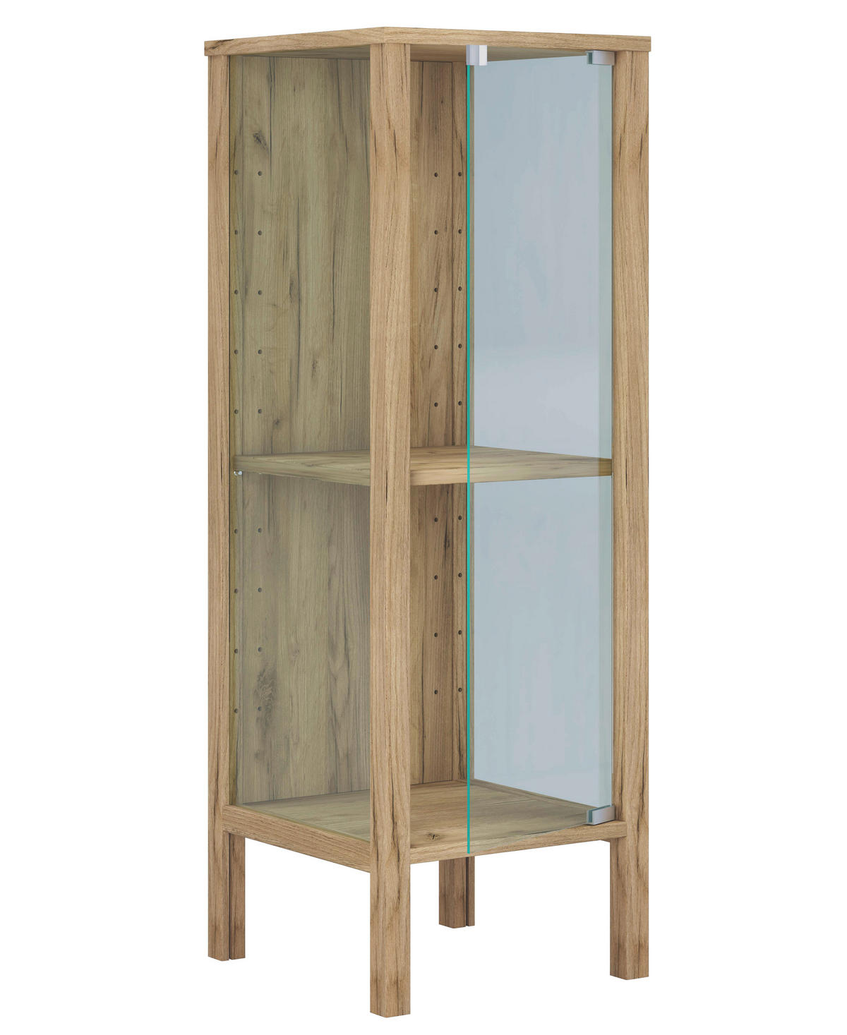 VITRÍNA, čiré, medový dub, 33/98/35 cm - černá/čiré, Design, kompozitní dřevo/plast (33/98/35cm) - Livetastic