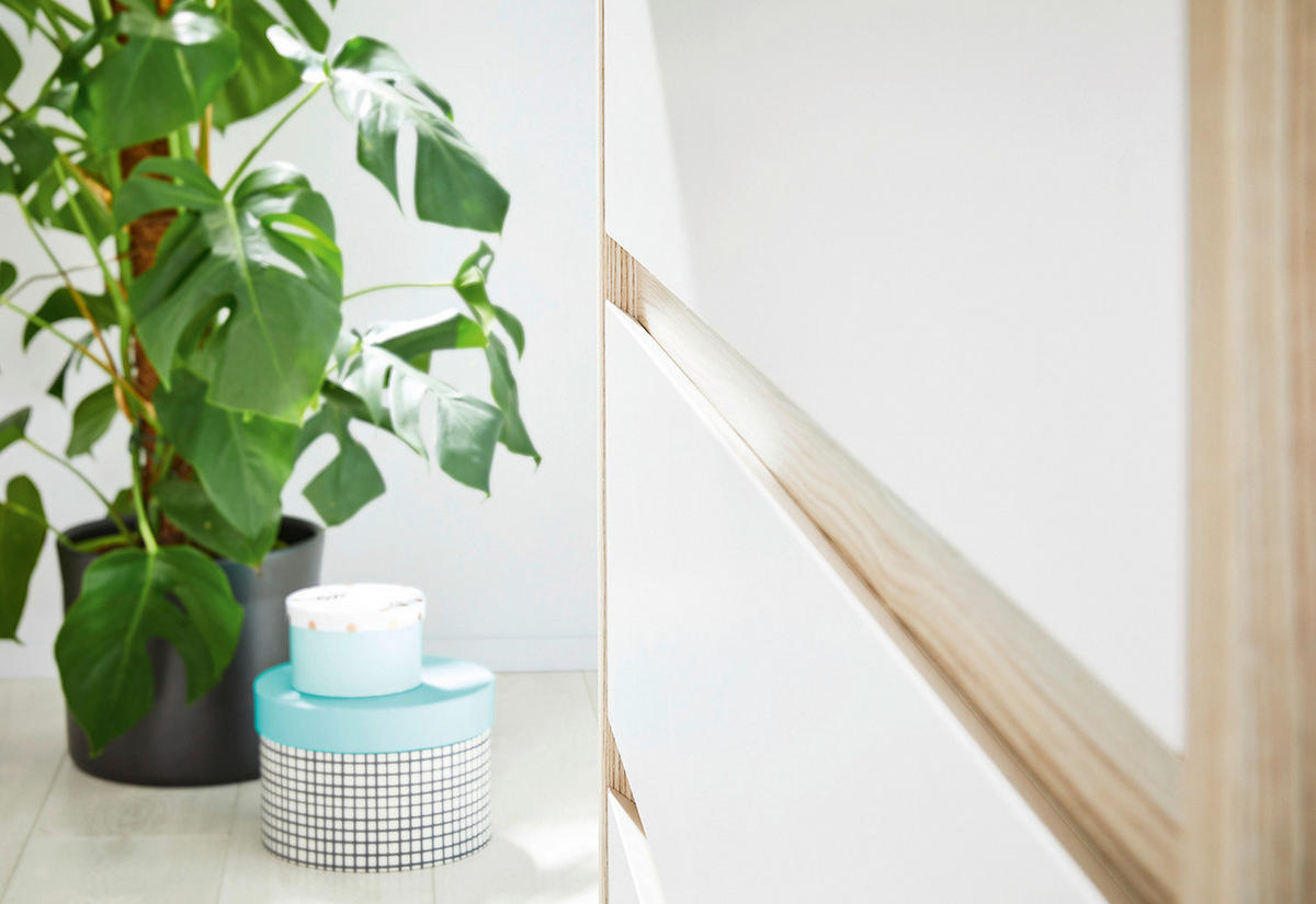 BABYZIMMER FLOW  - Eschefarben/Weiß, Design, Holzwerkstoff - Pinolino