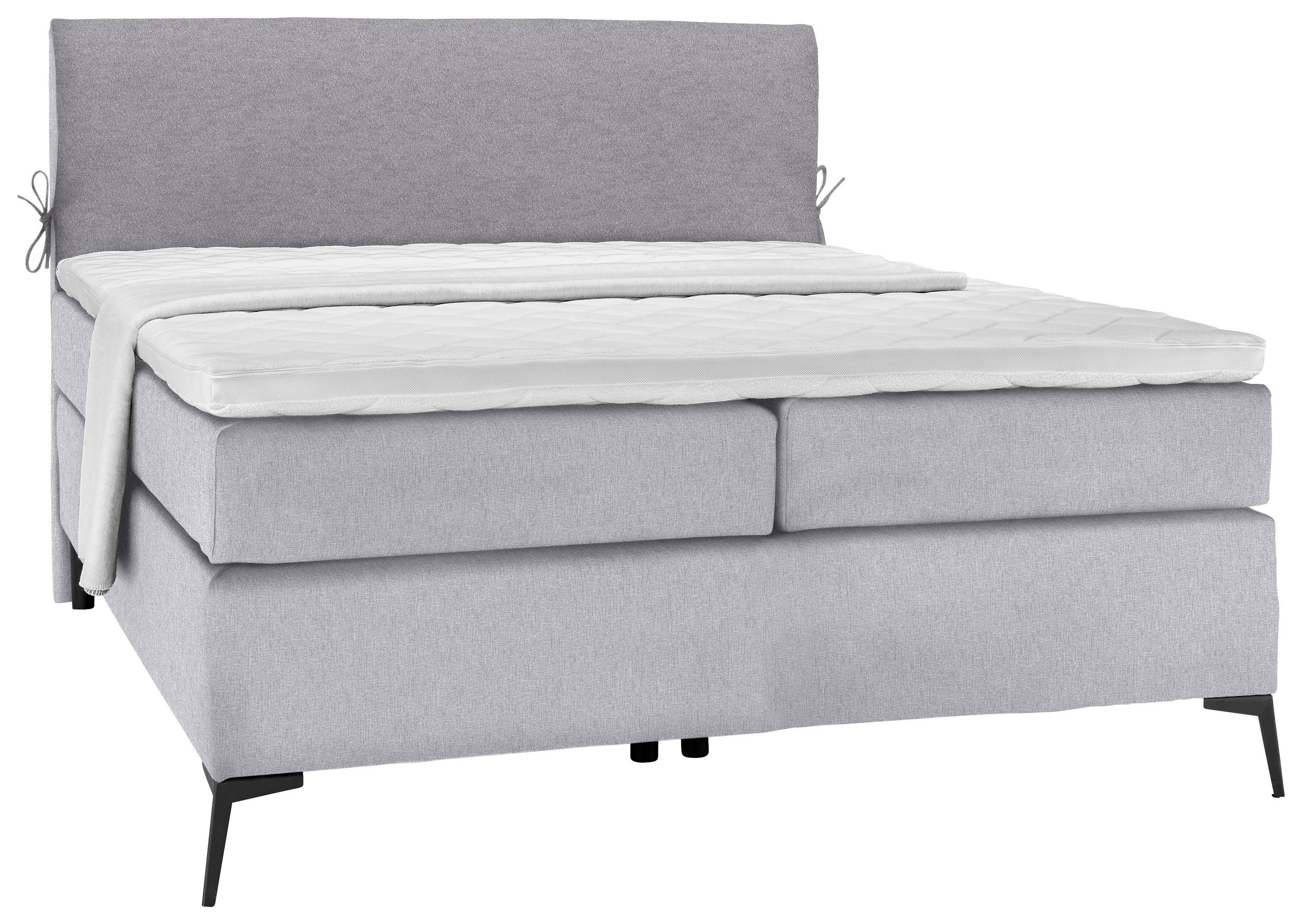 POSTELJA BOXSPRING 120 cm   x 200 cm  , tekstil siva, svetlo siva  - črna/siva, Design, kovina/tekstil (120/200cm) - Hom`in