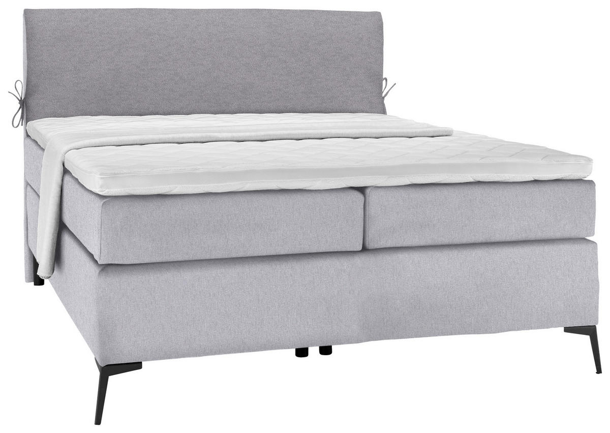 POSTELJA BOXSPRING 120 cm   x 200 cm  , tekstil siva, svetlo siva  - črna/siva, Design, kovina/tekstil (120/200cm) - Hom`in