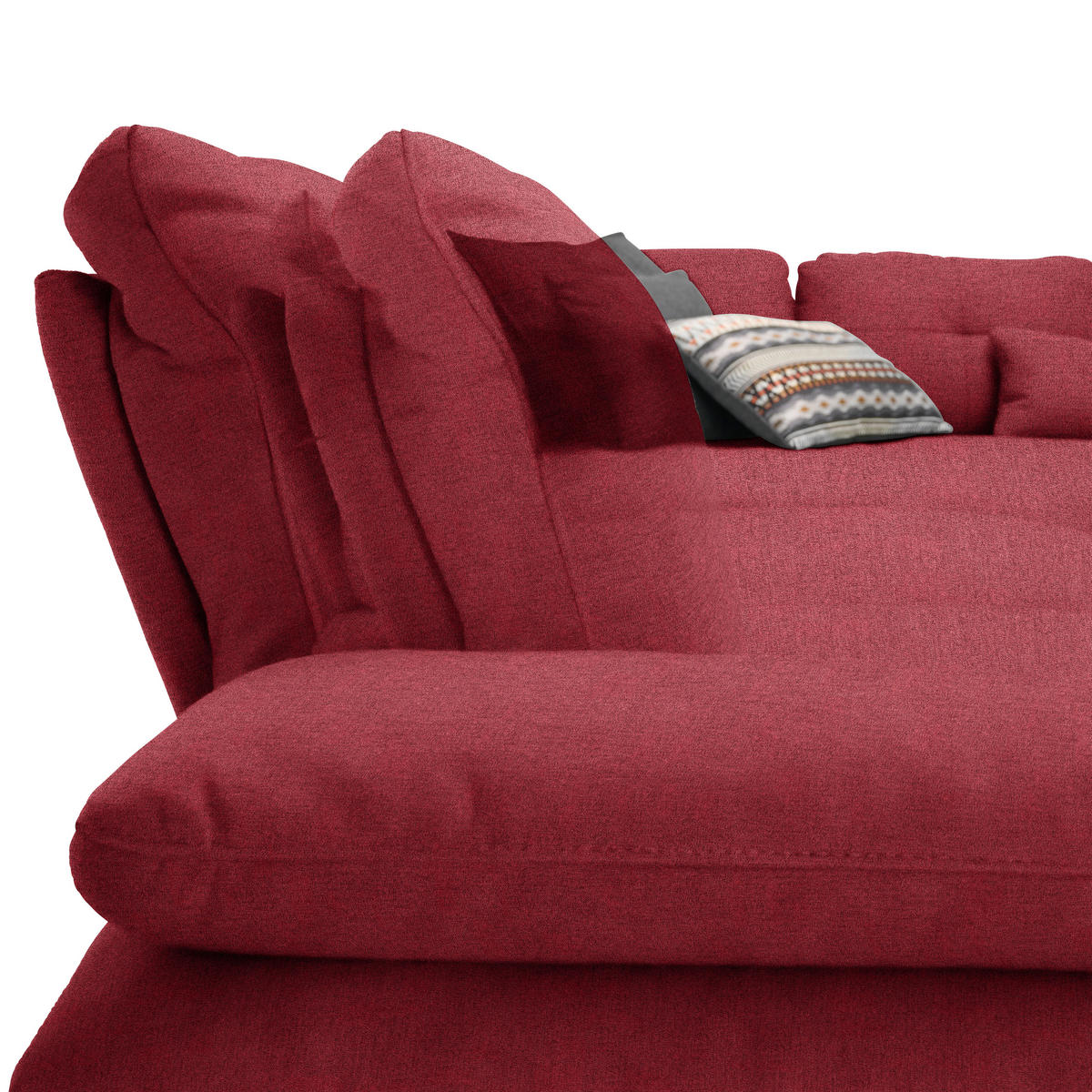 ECKSOFA in Flachgewebe Bordeaux  344/271 cm  - Bordeaux/Schwarz, Design, Textil/Metall (344/271cm) - Chilliano