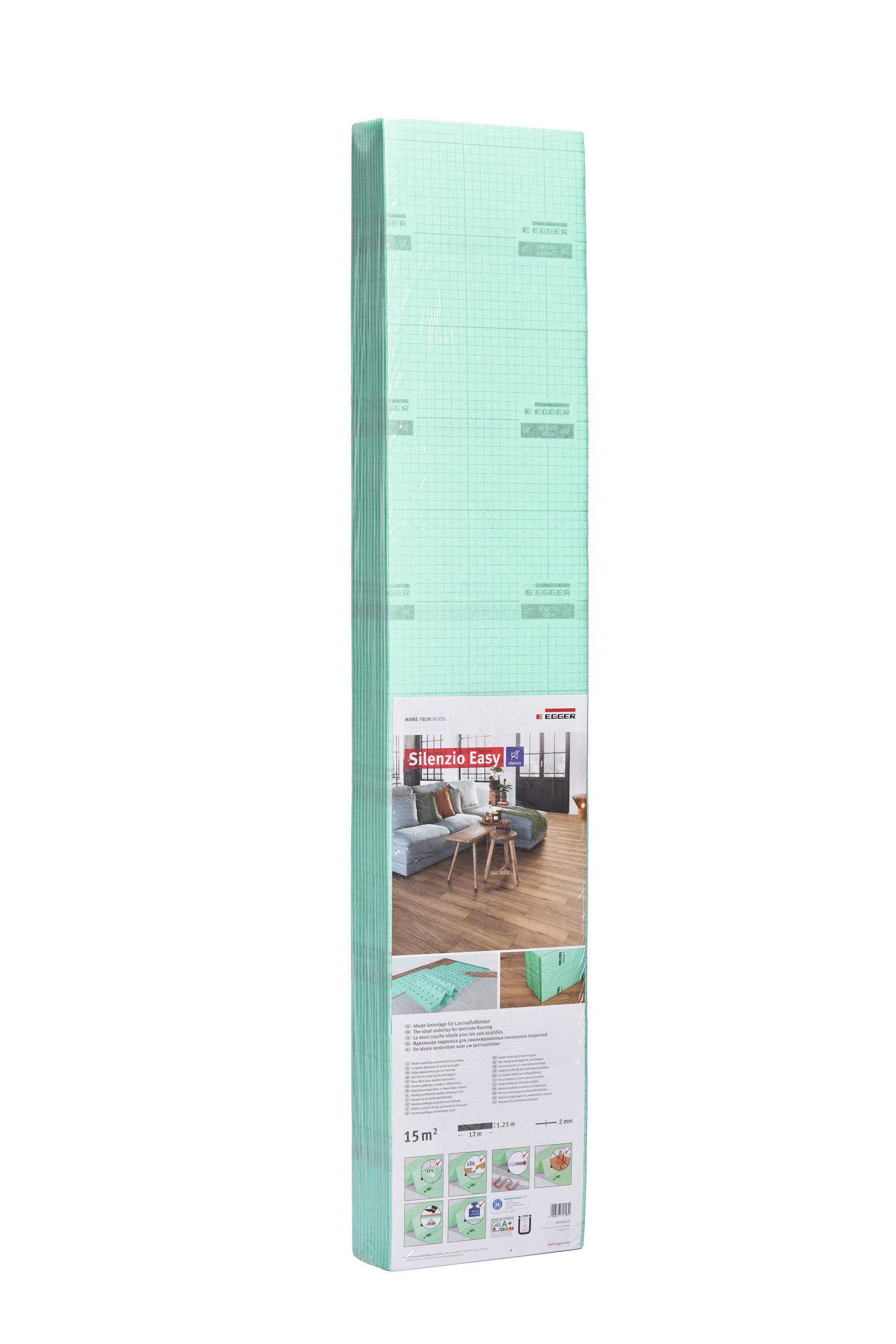 Unterlagsmatte silenzio EASY 125/25/9.5 cm  - Grün, KONVENTIONELL, Kunststoff (125/25/9.5cm) - Egger Holzwerkstoffe