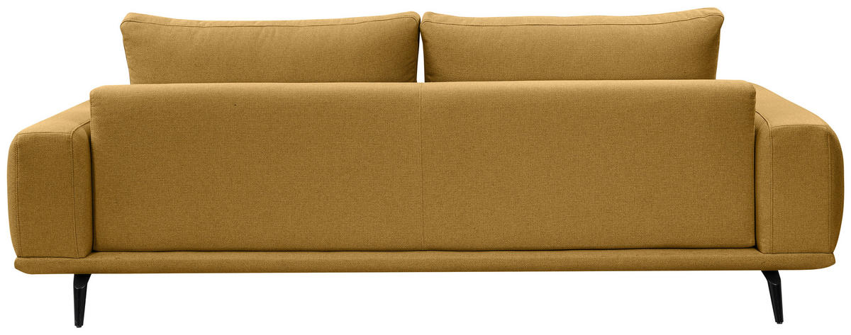 3-SITZER-SOFA in Webstoff Gelb  - Gelb/Schwarz, Modern, Textil/Metall (242/89/115cm) - MID.YOU