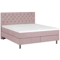 BOXSPRINGBETT 180/200 cm  in Rosa  - Silberfarben/Rosa, Konventionell, Textil/Metall (180/200cm) - Welnova