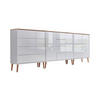SIDEBOARD Mailand Set 11 + HF  in 263,5/86/33 cm  - Weiß Hochglanz/Eiche Artisan, MODERN, Holz/Holzwerkstoff (263,5/86/33cm) - MID.YOU