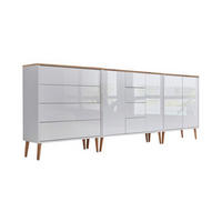 SIDEBOARD Mailand Set 11 + HF  in 263,5/86/33 cm  - Weiß Hochglanz/Eiche Artisan, MODERN, Holz/Holzwerkstoff (263,5/86/33cm) - MID.YOU