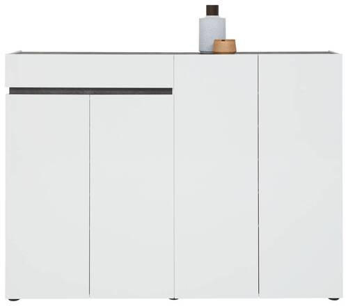 SCHUHSCHRANK 160,3/118,4/34 cm  - Weiss/Anthrazit, Design, Holzwerkstoff/Kunststoff (160,3/118,4/34cm) - Voleo
