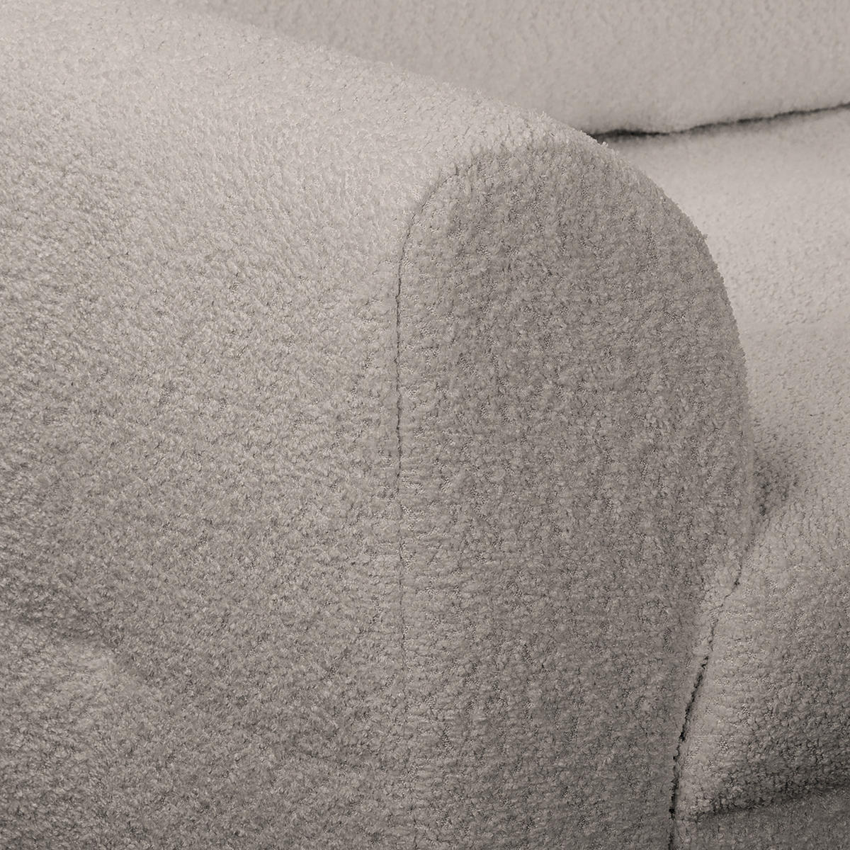 ECKSOFA inkl. Hocker Ariella in Bouclé Grau  231/161 cm  - Naturfarben/Grau, Design, Holz/Textil (231/161cm) - Livetastic