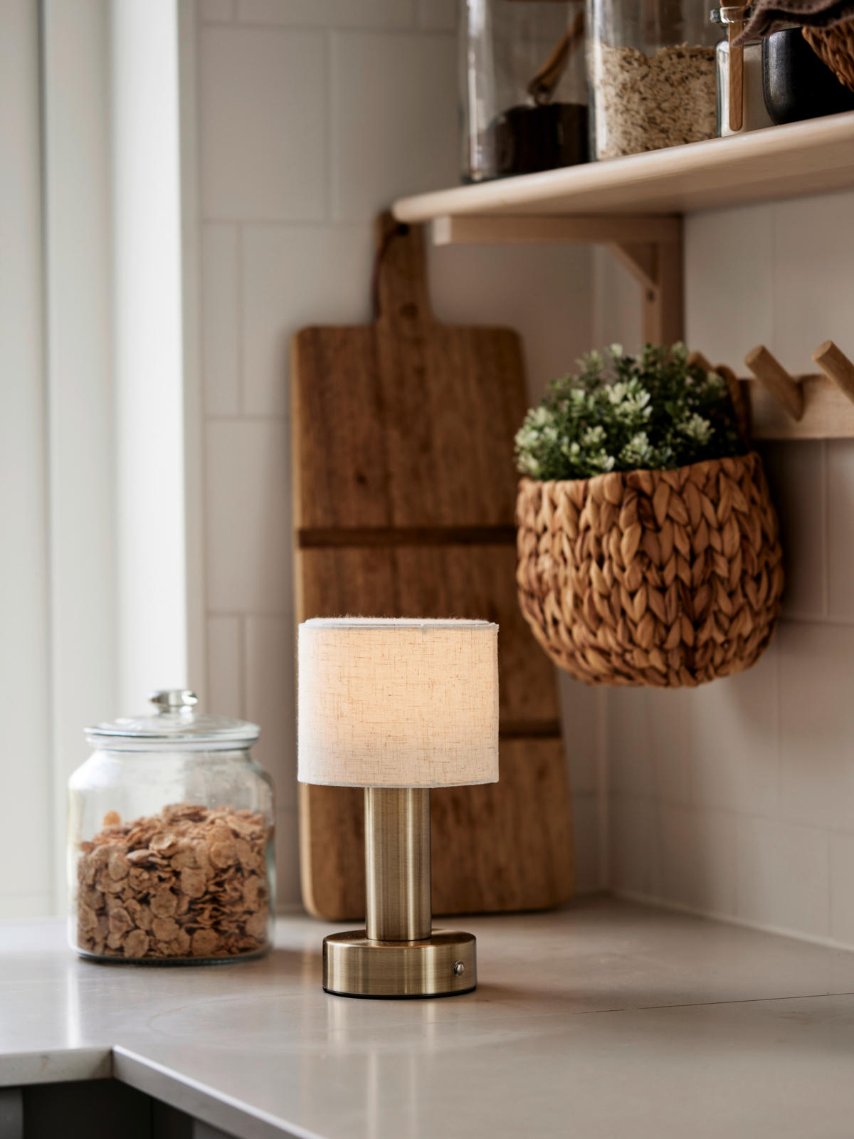 PORTABEL LAMPA Tiara 10/24 cm   - vit, Modern, metall/textil (10/24cm)