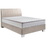 BOXSPRINGBETT 140/200 cm  in Beige  - Chromfarben/Beige, KONVENTIONELL, Kunststoff/Textil (140/200cm) - Hom`in