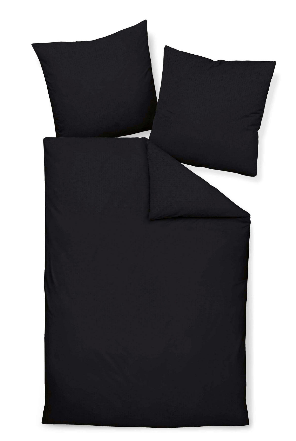 BETTWÄSCHE Seersucker 155/200 cm  - Schwarz, Basics, Textil (155/200cm) - Janine