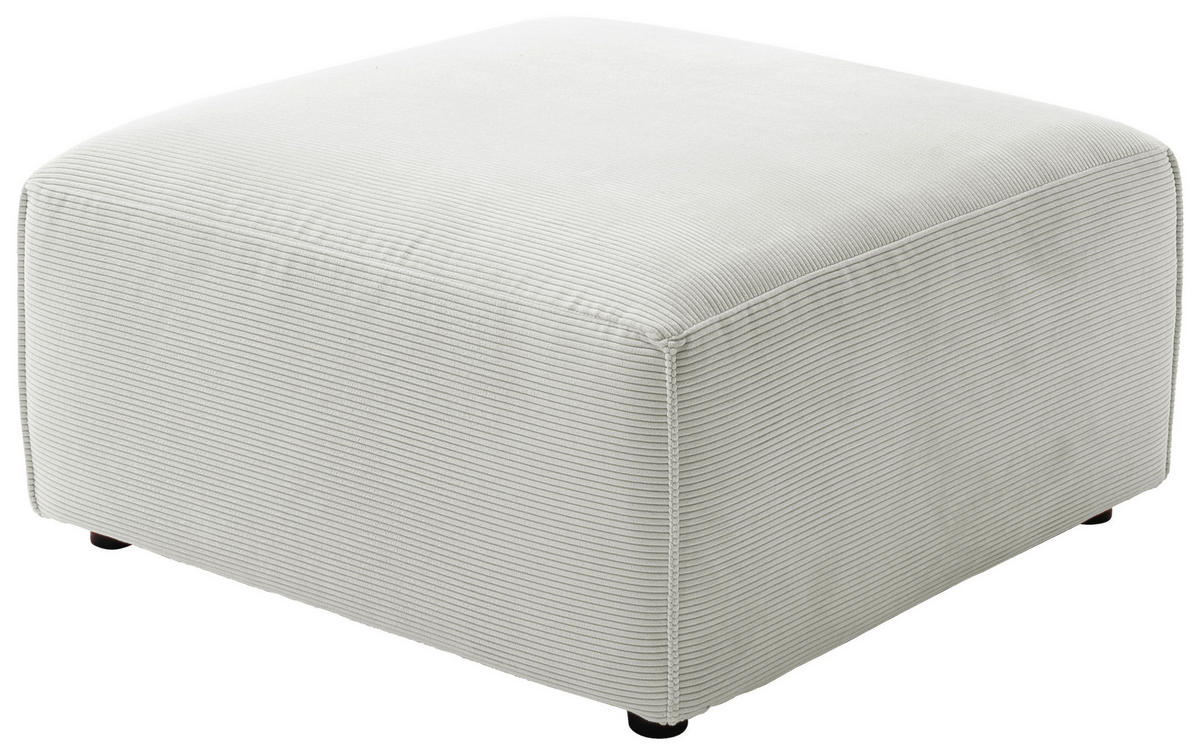 HOCKERTextil Hellgrau  - Hellgrau/Schwarz, Design, Kunststoff/Textil (80/42/80cm) - Pure Home Lifestyle