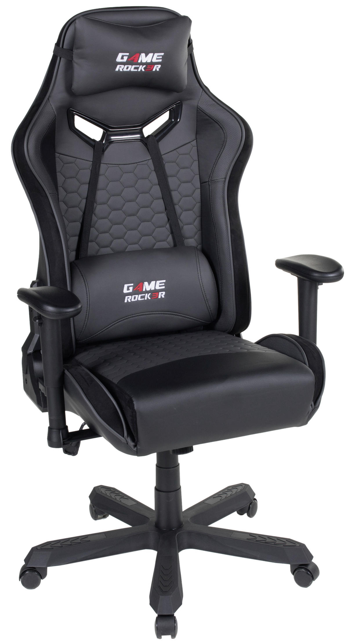 GAMINGSTUHL  in Lederlook, Mikrofaser Schwarz  - Schwarz, Design, Kunststoff/Textil (72/128-138/72cm) - Xora