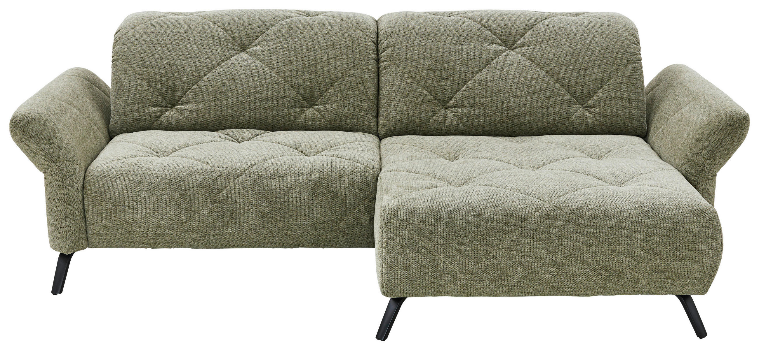 ECKSOFA in Webstoff Grün - Schwarz/Grün, Design, Textil/Metall (244/173cm) - Moderano