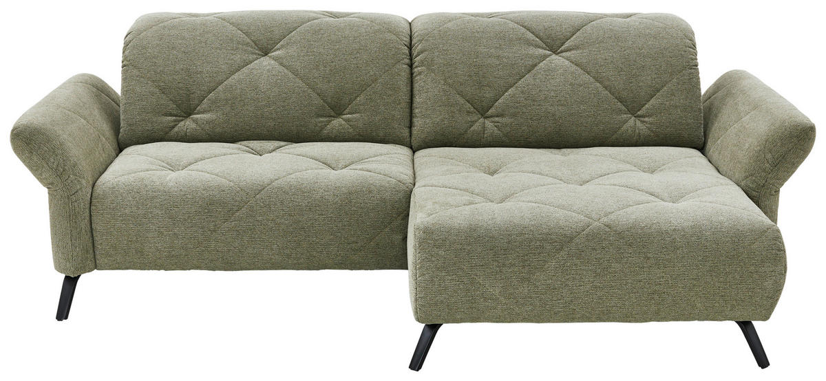 ECKSOFA Beach Grün Webstoff  - Schwarz/Grün, Design, Textil/Metall (244/173cm) - Moderano