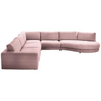 ECKSOFA in Chenille, Cord Rosa  - Schwarz/Rosa, Design, Kunststoff/Textil (365/425cm) - Lomoco