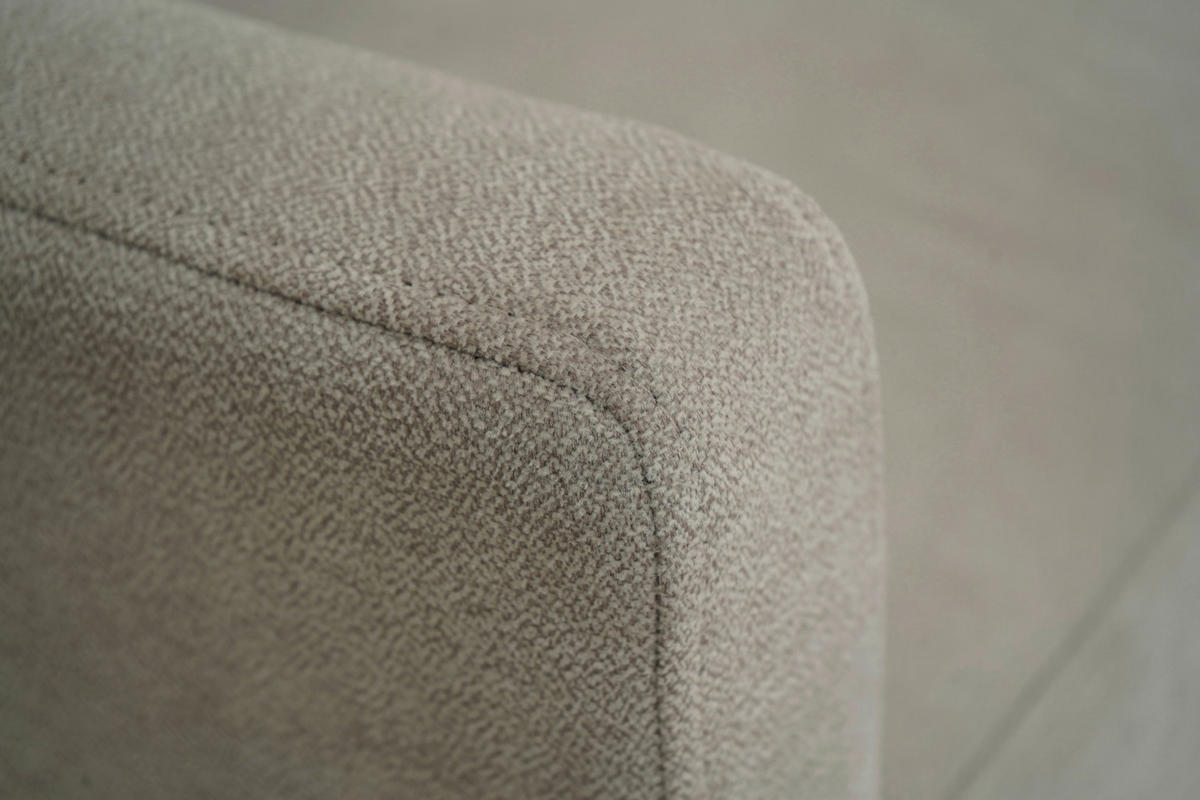 ECKSOFA Beige Chenille  - Beige/Schwarz, KONVENTIONELL, Holz/Textil (159/221cm) - Carryhome