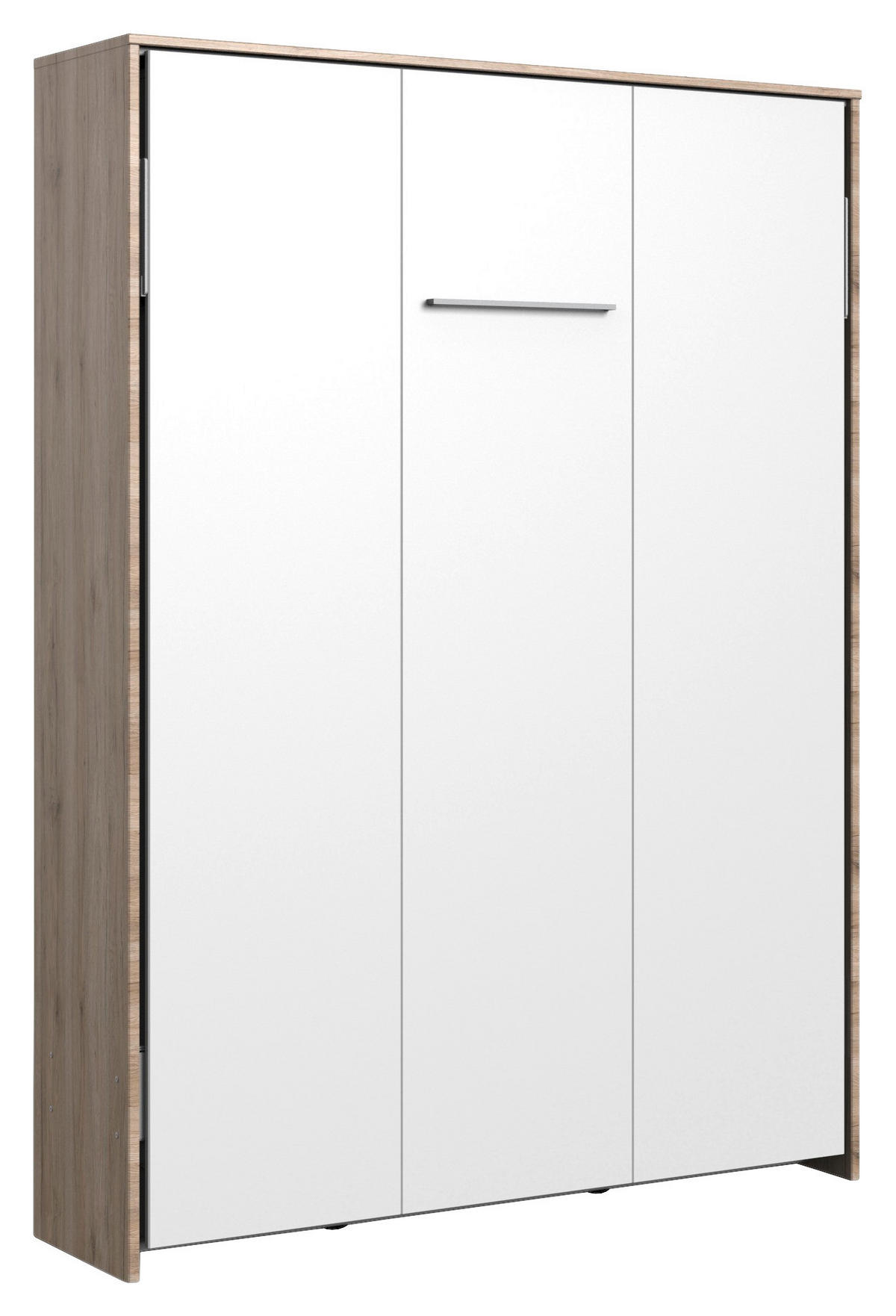 SCHRANKBETT 140/200 cm  in Weiß, Eichefarben Lattenrostinkl.  - Eichefarben/Weiß, KONVENTIONELL, Holz/Metall (140/200cm) - MID.YOU