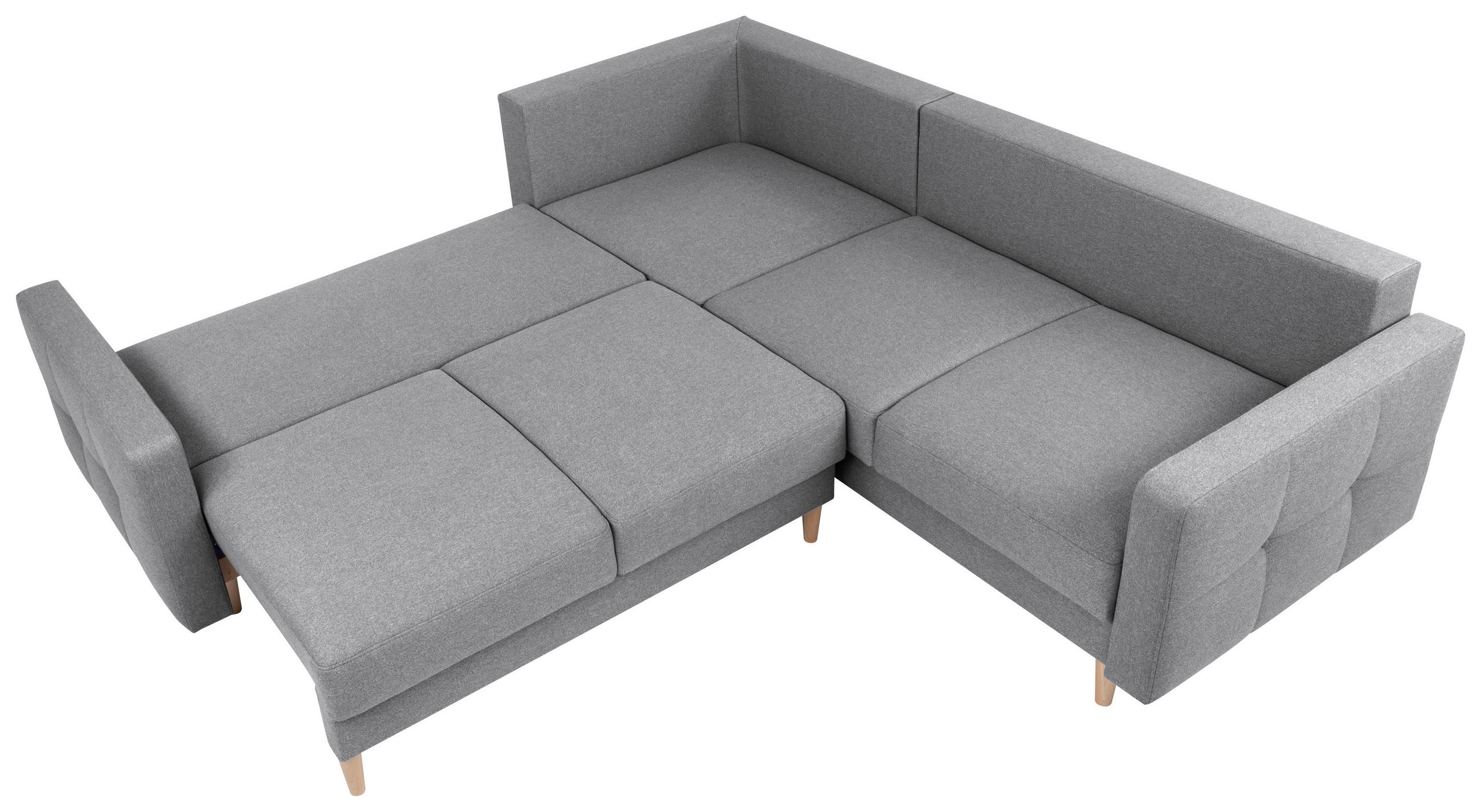 Thumbnail - Mid.you Ecksofa, Dunkelgrau, Textil, Eiche, 3-Sitzer, Füllung: Polyetherschaumkern, seitenverkehrt montierbar, L-Form, 2...