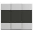SCHWEBETÜRENSCHRANK 271/223/68 cm 3-türig Graphitfarben, Grau  - Alufarben/Graphitfarben, KONVENTIONELL, Holzwerkstoff/Metall (271/223/68cm) - Novel