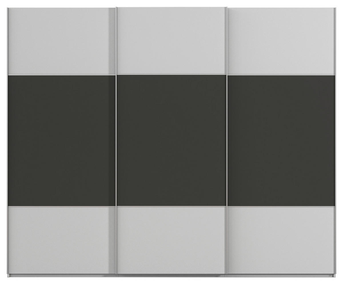 SCHWEBETÜRENSCHRANK 271/223/68 cm 3-türig Graphitfarben, Grau  - Alufarben/Graphitfarben, KONVENTIONELL, Holzwerkstoff/Metall (271/223/68cm) - Novel