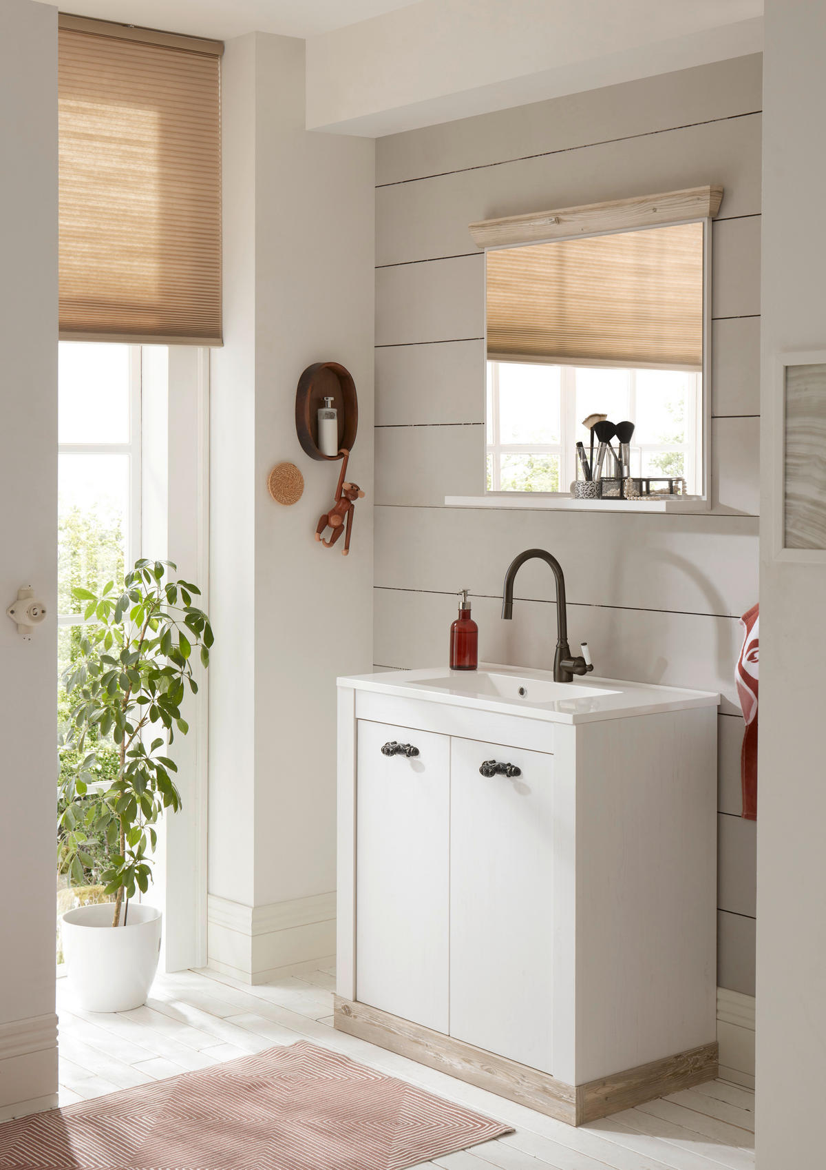 BADEZIMMER 2-teilig  in  - Schwarz/Weiß, Design, Naturmaterialien/Holzwerkstoff (81/200/46cm) - MID.YOU