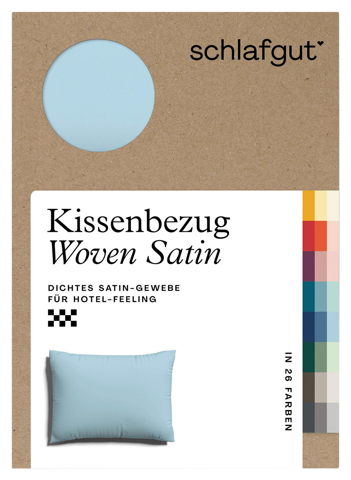 KOPFPOLSTERBEZUG WOVEN SATIN 60/80 cm  - Hellblau, Basics, Textil (60/80cm) - Schlafgut