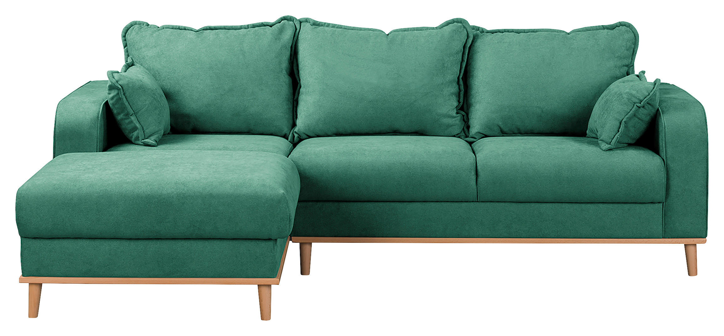 ECKSOFA Beata Mintgrün Mikrofaser  - Wengefarben/Mintgrün, Design, Holz/Textil (150/230cm) - Livetastic