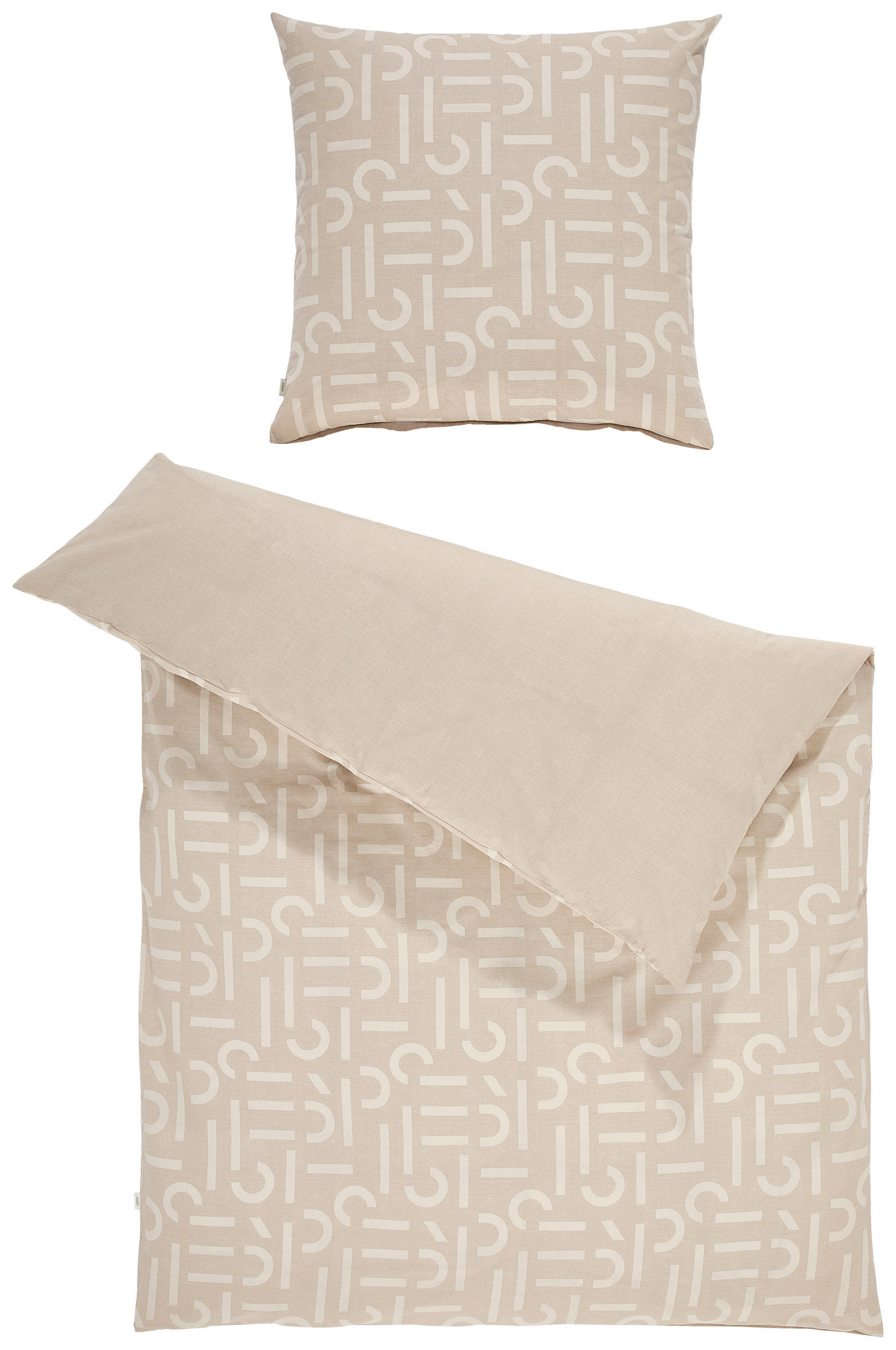 WENDEBETTWÄSCHE 2-teilig E-SCATTERBIG Renforcé 155/220 cm  - Taupe/Greige, Design, Textil (155/220cm) - Esprit