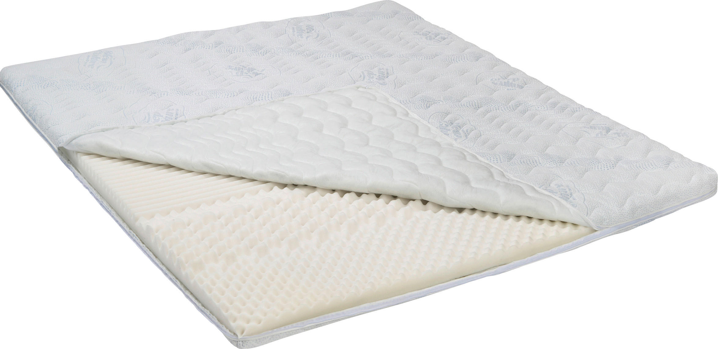VRCHNÍ MATRACE, 180/200 cm - bílá/světle modrá, Basics, textil (180/200cm) - Sleeptex