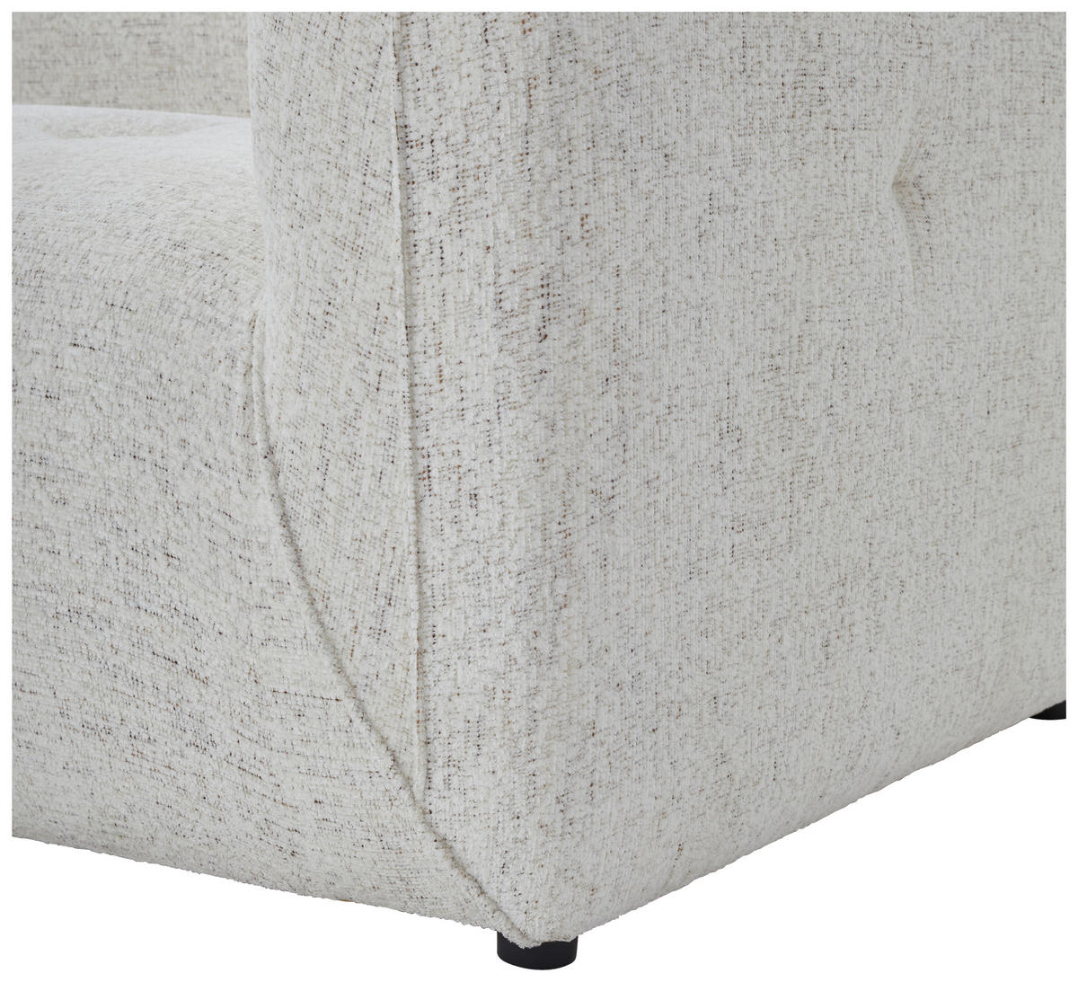 ECKSOFA in Chenille Creme  164/255 cm  - Creme/Schwarz, KONVENTIONELL, Kunststoff/Textil (164/255cm) - Carryhome