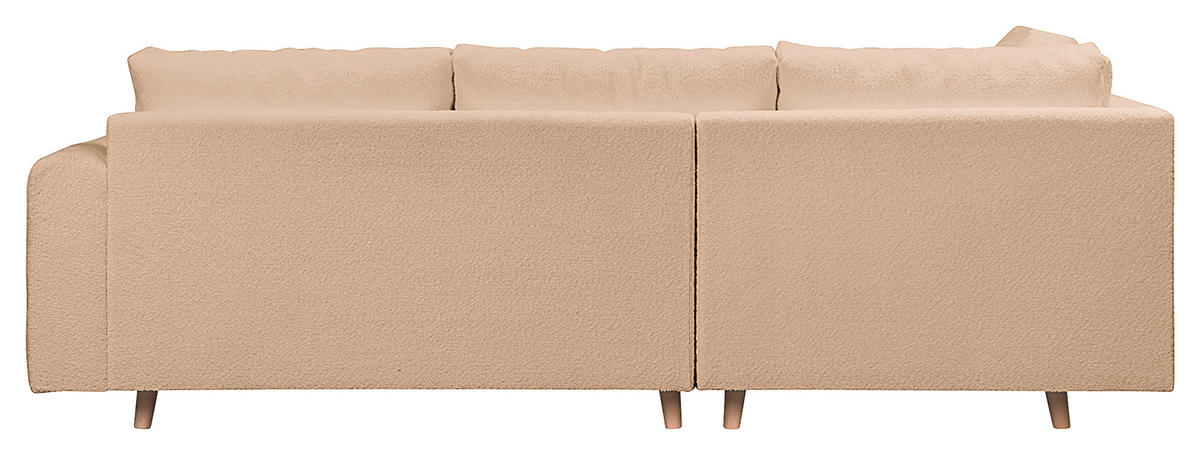 ECKSOFA Beige Bouclé  - Beige/Naturfarben, Design, Holz/Textil (161/231cm) - Livetastic